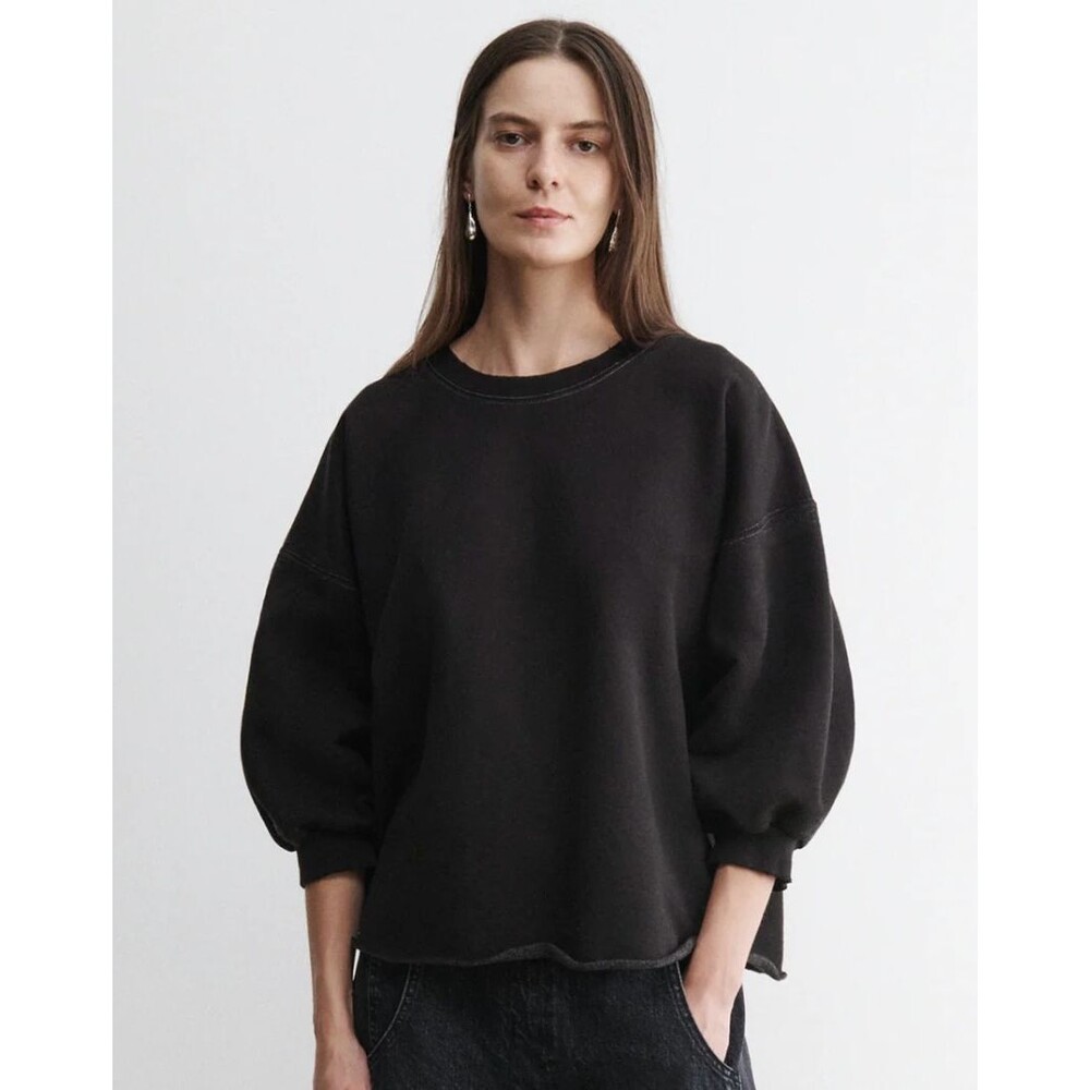Rachel Comey Black Fond Cropped Short Sleeve Sweatshirt Xs/S